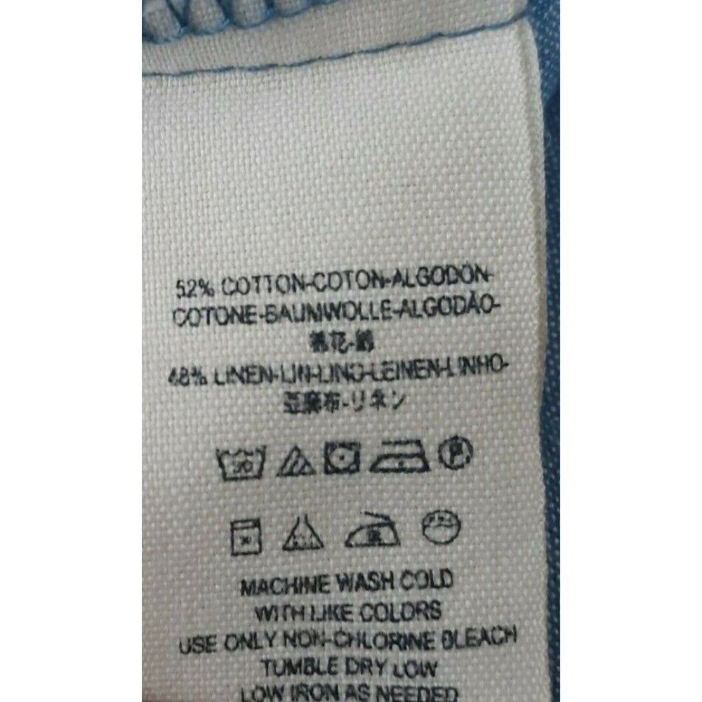 FREE PEOPLE Show Some Shoulder in Chambray Blouse - Picture 12 of 12